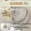 Plss Kerek Kapucnis Kisllatgy #szrke - M 50cm/16,9in