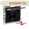 Legrand Suno 2P+F csatlakozaljzat csapfedllel IP21, feket
