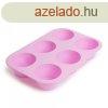 Szilikon muffinst-forma - 6 adagos 5 / 7 cm tmr rzsasz