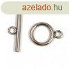 Rozsdamentes t-kapocs - kerek - platina szn - 14 x 19 x 2 
