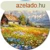 Kerek festmnyek akrillal Mountain Cottage
