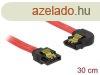 DeLock SATA 6Gb/s Cable straight to left angled 30cm Red