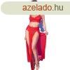 CHILIROSE - vrs top s leggings szett arany kiegsztkkel