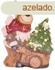 MagicHome karcsonyi dekorci, Rnszarvas taligval, 4 LED,