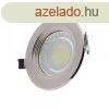 LED spotlmpa, 10W, COB, matt veg, inox, kerek, fehr fny