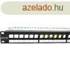 Modulris 24 portos patchpanel 1U, fekete EXCEL 100-095