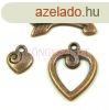 T-kapocs medllal - antik vrsrz szn - 20x15mm s 10x8mm