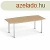 MAYAH Trgyalasztal, ves, szrke fmlbbal, 80/95x190 cm, 