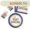 Multicolor Happy Birthday party szett 36 db-os