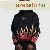 Pulcsi Karl Kani Small Signature Flame Os Hoodie black
