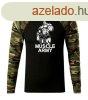 DRAGOWA Fit-T hossz ujj pl muscle army man, woodland 160