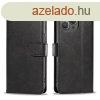 Leather knyvtok iPhone 16 - fekete