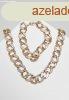 Urban Classics Basic Diamond Necklace And Bracelet Set gold