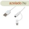 Logilink USB 2.0 cable USB-A/M to Micro-USB + Lightning/M 1m