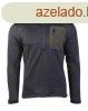 BLACK THERMO-FLEECE ZIP-PULLOVER - flcipzras polr pulver