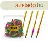 Ceruza markolat, spirl, szilikon, neon, 72 db/display, Silk