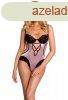 Fekete s rzsaszn Betty Lace Body, L-XL