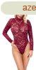 Cottelli - transparent lace body in burgundy S