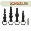 EASYTOYS Anal Plug Set With Bullet Vibrator - Black