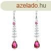 925 ezst szett medlbl s flbevalbl, piros csepp csillo