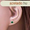 14K arany flbeval - kerek smaragdzld cirknia foglalatban