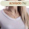 14K srga arany medl - latin kereszt fehr gyngyhzzal