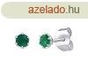 Silvego Ezst flbeval termszetes smaragddal 4mm JJJ1032EE