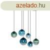 Art Deco fgglmpa fekete, ovlis mennyezeti lappal, zld 