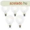 5 db E27 LED izz szett G95 tltsz 2,2W 470lm 2700K