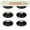 6 db-os sllyesztett spotlmpa szett fekete GU10 50 mm IP44 
