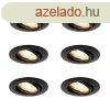 6 db fekete GU10 sllyesztett spotlmpa szett 35 mm - Edu