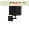 Fali lmpa fekete USB-vel s fekete ngyzet alak rnykolv