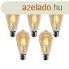 5 darabos E27 dimmelhet LED izzkszlet, ST64 arany, 4,5W, 