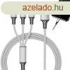 3az1-ben USB kbel, 1,2m ezst
