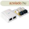 Cat.6 UTP fali aljzat, 2 portos, ntapads