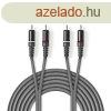 Nedis COTH24200GY15 sztereo audio kbel, 2x RCA dug, 2x RCA
