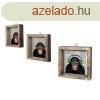 Falikp szett, majmok, 3 db, 15x15 cm, fekete - LES TROIS - 