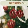 Karcsonyfadsz szett - glitteres piros gmbdsz - 7 cm - 6 