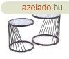 Kerek dohnyzasztal 2db-os szett, antracitszrke, fekete - 
