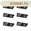 6 darabos sllyesztett spotlmpa kszlet fekete AR111 forgat