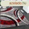 Nagymret modern sznyeg 3D geometrikus cskok szrke-piros