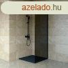 Welland WIC-80 walk-in zuhanyfal - fekete profil / fstveg 