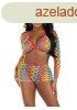 Leg Avenue Rainbow Net Top, Boyshorts and Shrug
