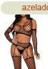 Leg Avenue Crop Top, Stockings & Gloves 89301 Black