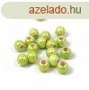 Porceln gyngy - goly - Iridescent Green Apple - 7x6mm