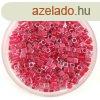 Miyuki kocka gyngy - 208 - Carnation Pink Lined Crystal - 1