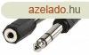 Sztere Audio Adapter 6.35 mm-es Dug - 3.5 mm-es Aljzat Fek