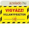 Vigyzz! Villanypsztor - manyag, 450*300 mm