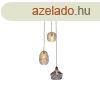 Fggesztett lmpa fekete arany s rz kerek 3 fny - Sarell