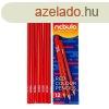 Sznes ceruza, hromszg, Nebulo piros 12 db/csomag